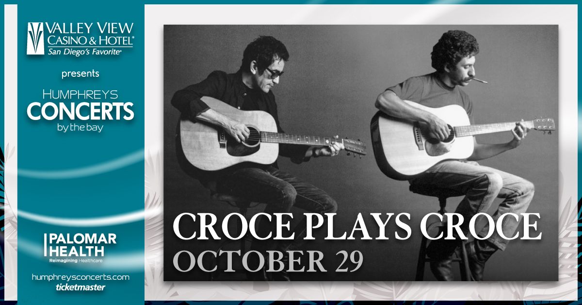 Back by popular demand in 2024! Croce Plays Croce 50th Anniversary at Humphreys Concerts by the bay on October 29. Tickets on sale this Friday, January 19 at 10:00 a.m. on Ticketmaster.com >> bit.ly/3vFk5Ec