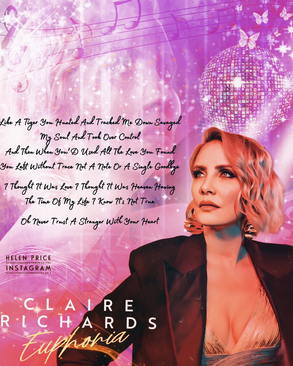 helenprice82's tweet photo. New Edit: a @_ClaireRichards poster style edit lyrics from never trust a stranger from the euphoria album (in which by the way is a fabulous album) ๐ฉท๐ค #clairerichards #popprincess #euphoria #nevertrustastranger #steps #stepspopband #popstar #myedit #fanart #ilovemakingthese https://t.co/FRC5CPTTDV