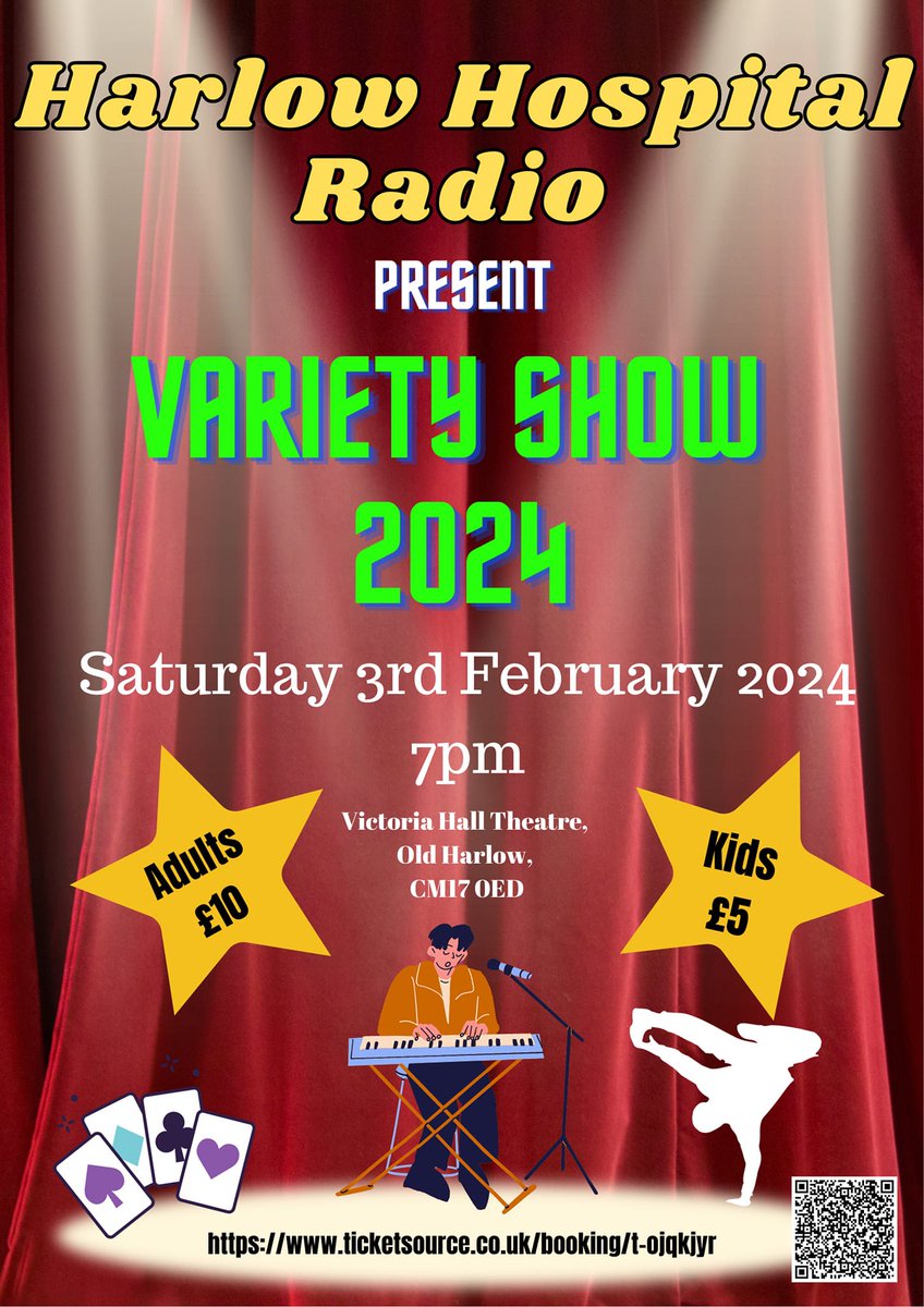 Time is running out to get your HHR Variety Show tickets. There are currently only 14 seats left available. Don’t miss out on what is going to be a great show, full of dancing, singing, comedy and magic. 
ticketsource.co.uk/harlowhospital…
