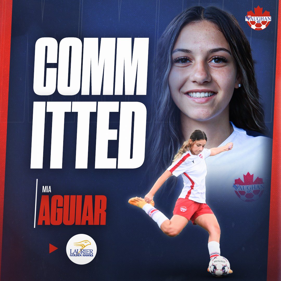 vaughansoccercl's tweet photo. COMMITTED ✔️

Congratulations to Mia Aguiar on her commitment to Laurier Golden Hawks! 

Best of luck!

#WeAreVSC https://t.co/I3AOHyWZ5w