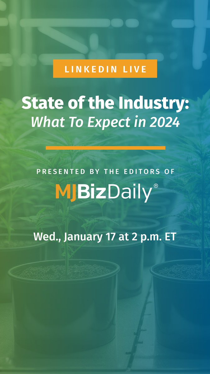 We are hosting the “State of the Cannabis Industry: What to Expect in 2024” LinkedIn Live tomorrow. Are you registered and ready to join us? If not, it’s that time. 🍿⬇️ Register here: linkedin.com/video/event/ur…