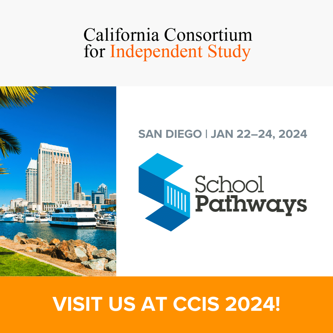 _SchoolPathways's tweet image. We&apos;re excited to be part of the CCIS 2024 Conference this year in San Diego! 

Come by our table to say hi to our team and learn more about our software for effective Independent Study compliance and program management. See you there 👋

#CCIS #IndependentStudy
