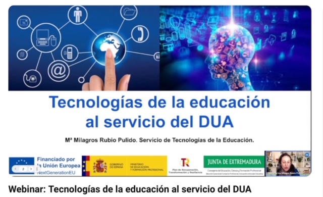 cprdemerida's tweet photo. El @cprmerida ha participado en el Webinar Tecnologías de la educación al servicio del DUA, impartida por @milagrosrubp, asesora de tecnologías educativas y experta en DUA.
#erasmuscprinclusion
#erasmusplus
@sepie_gob
@upebadajoz https://t.co/YUC949ugih