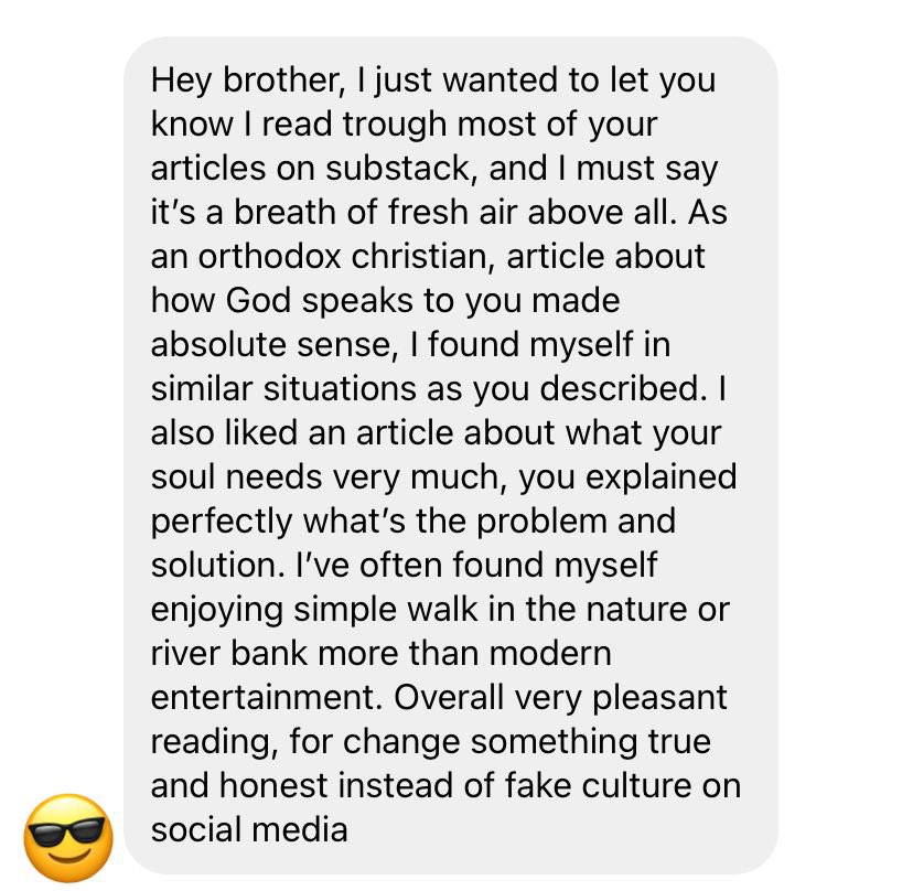 AdAeternumMedia's tweet image. Why haven’t you yet signed up? 

Over 3.000 readers enjoying weekly articles about faith, masculinity, and self-improvement.

Join for free here: simplemen.substack.com