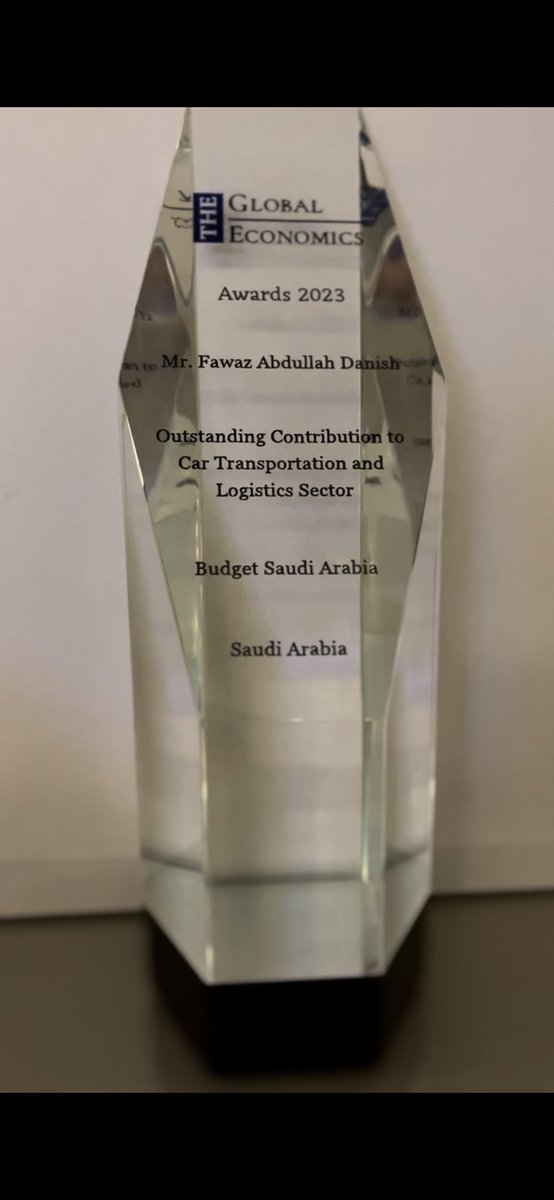 faadanish's tweet photo. توجت بفضل الله عز وجل بجائزة القيادة بالمساهمه في تجويد صناعة النقل والأعمال اللوجستيه لعام ٢٠٢٣ من قبل The Global Economics ، شكرا لجميع زملائي وفريق العمل في بدجت السعوديه على استمرار تفوقنا وقيادة بدجت السعوديه في مجالات اعمالها وانشطتها . https://t.co/P6TvQTeZtV