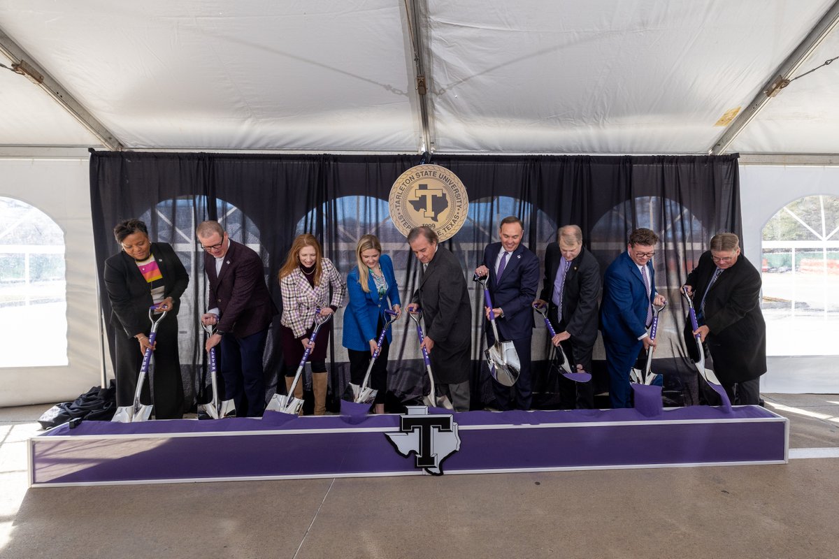 TarletonPrez's tweet photo. This is the dawn of a new era at Tarleton State. We’re committed to addressing the needs of healthcare in our rural communities. We have officially broken ground on our Health Professions Building. It is a great day to be a Tarleton State Texan and Bleed Purple! https://t.co/zqY7zzPV2h