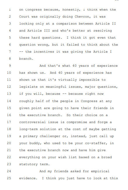 Anastasia_esq's tweet photo. Here it is folks, in all its glory: 4+ pages of uninterrupted Paul Clement on all the reasons Chevron shouldn't be upheld under stare decisis. https://t.co/ufhJuBEqa7