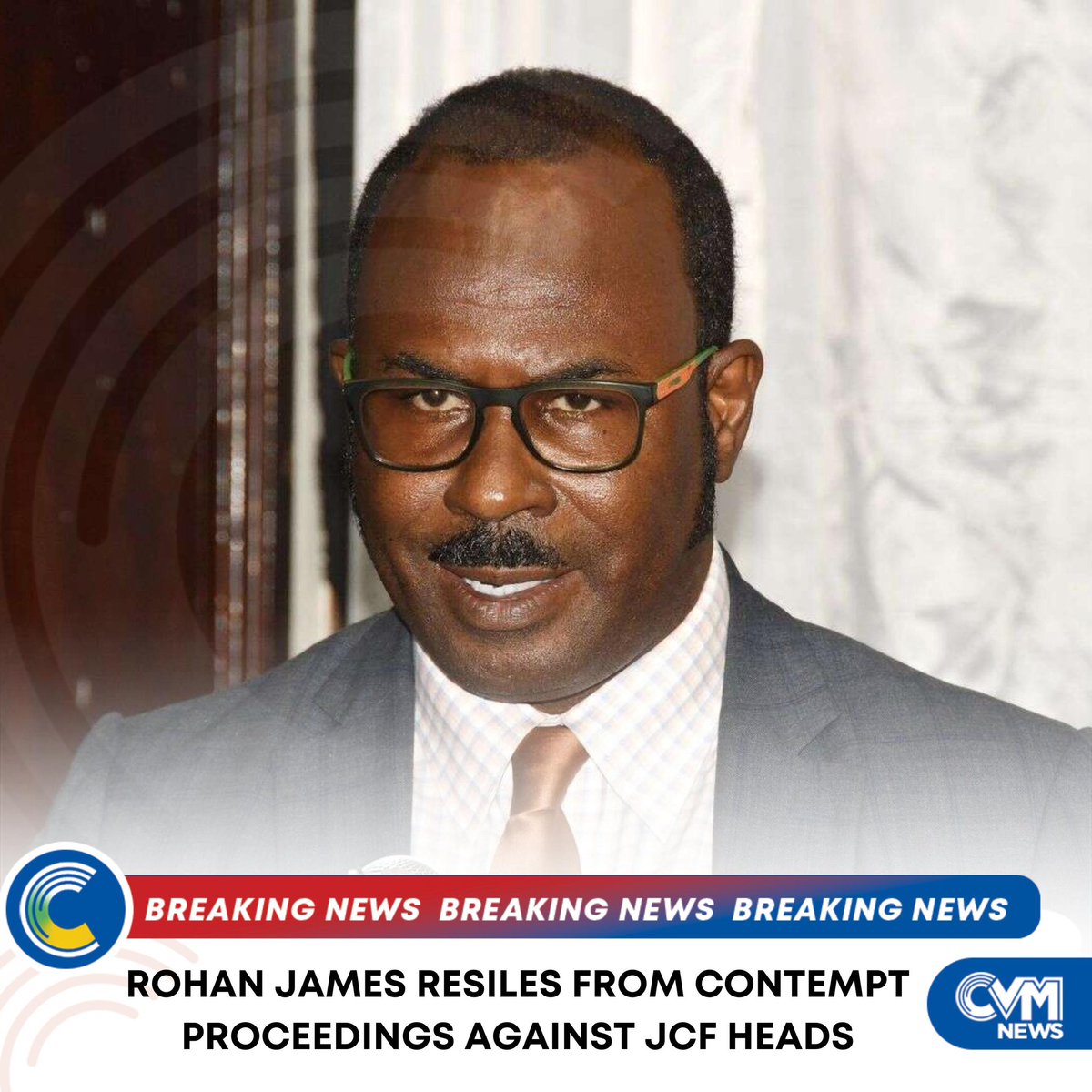 CVMTV's tweet photo. 🚨 BREAKING 🚨: In a recent court hearing, Rohan James, involved in the dispute with ACP Andrew Lewis, steps back from contempt proceedings. The Court of Appeal's decision looms large. Stay tuned for the upcoming dates in this ongoing legal saga. #CVMNEWS #CVMTV #RohanJames https://t.co/NendMTTSUV