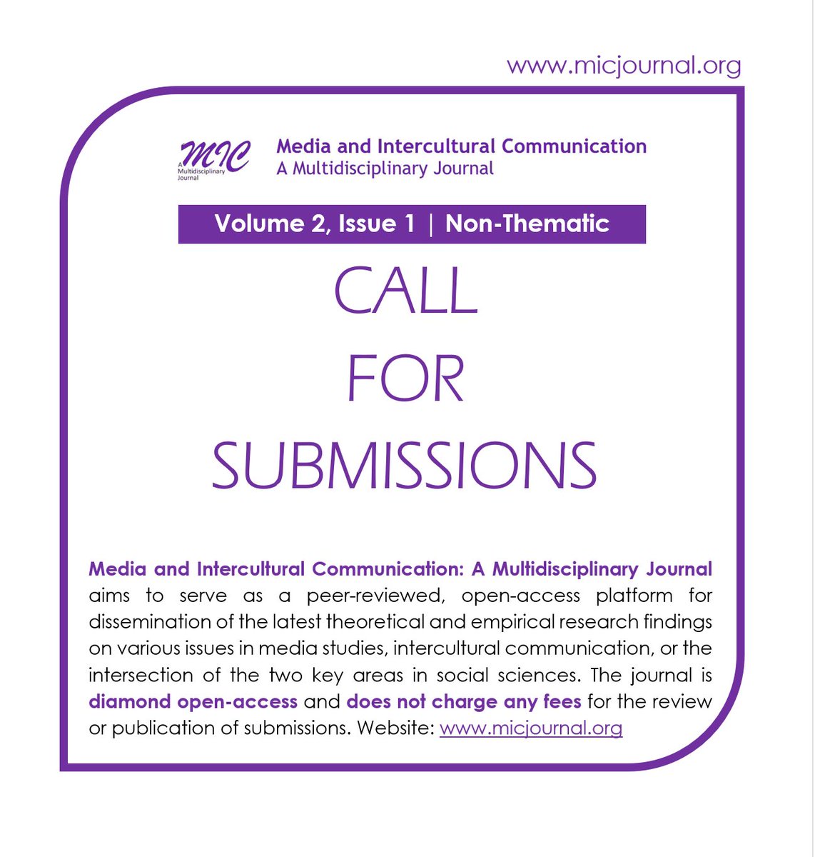 Journal_MIC's tweet image. CfP micjournal.org
#Open_access, #charge_free