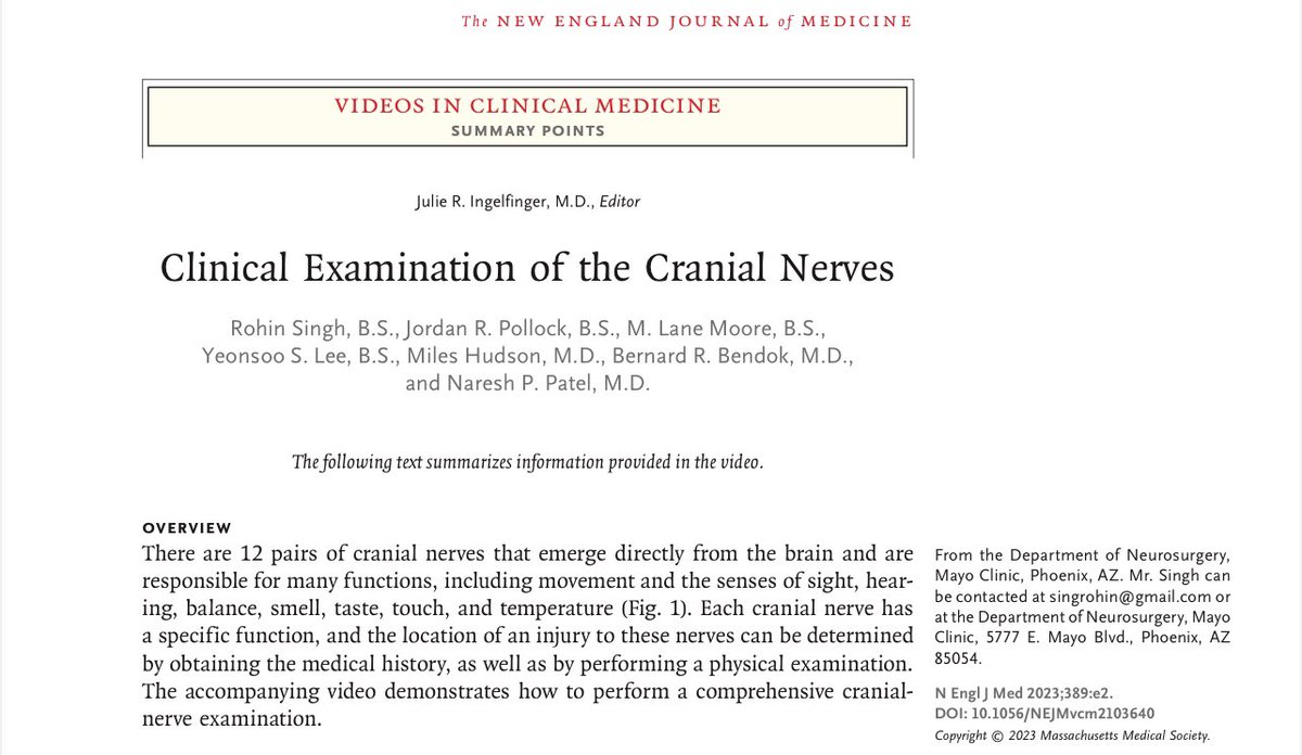 EmergPOCUS's tweet photo. #MiniResumen🧠🌟 Examen Clínico de los Nervios (#Pares) #Craneales 🌟🧠

🧵De uno por uno en este #HILO 🧶👇🏼 acá te los explico:
•🧠 Hay 12 pares craneales
•🤖 Esenciales para funciones como movimiento, 👁️ vista, 👂 oído, 🌀 equilibrio, 👃 olfato, 👅 gusto, ✋ tacto y 🌡️ temperatura 
•🎯 Cada nervio craneal tiene una función específica.
•🔍 La ubicación de una lesión en estos nervios se puede determinar mediante la historia clínica y un examen físico.
•🔄 Las lesiones de los nervios craneales pueden afectar uno o ambos lados del cuerpo.
•⚖️ Es importante examinar cada lado y comparar los resultados.

•📹 El video adjunto al final muestra cómo realizar un examen completo de los nervios craneales.

#MedicinadeEmergencias #Neurología #ExamenClínico #NerviosCraneales