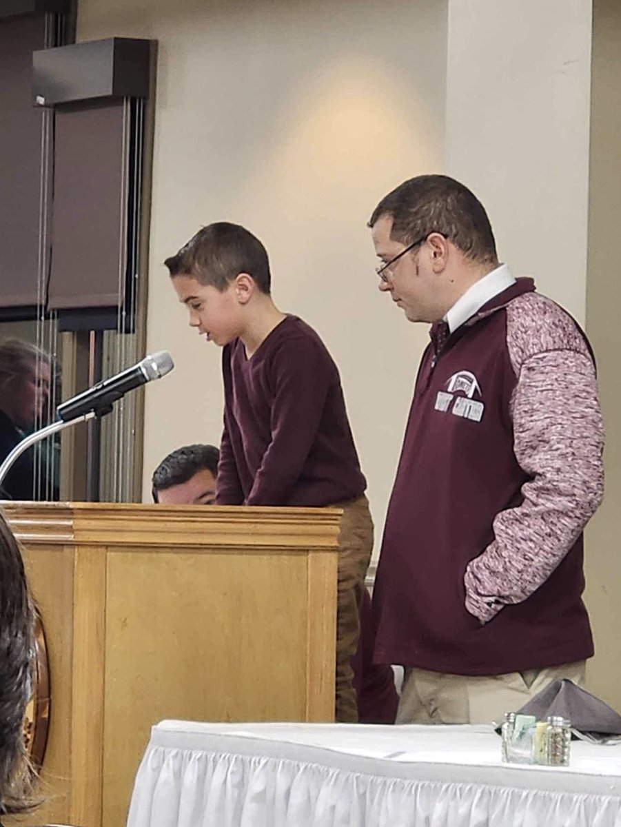 CoachDBark's tweet photo. From now on I’ll let Silas handle my public speaking obligations…#futurepreacher https://t.co/yLl3ybp0qt