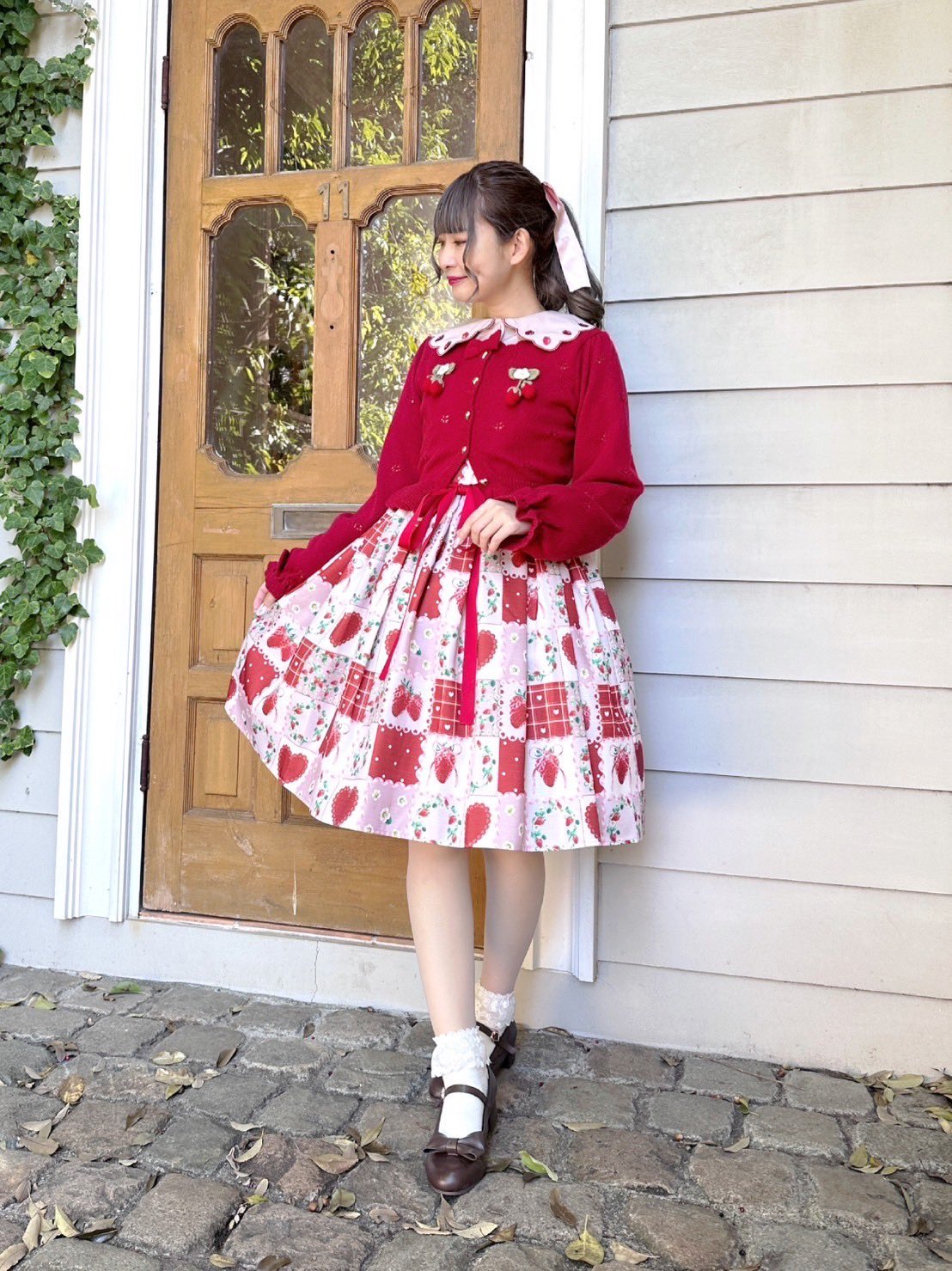 クラシカルベロアワンピース axes femme kawaii ワイン クラシカルベロアワンピース | kawaii -outlet- | axes femme online