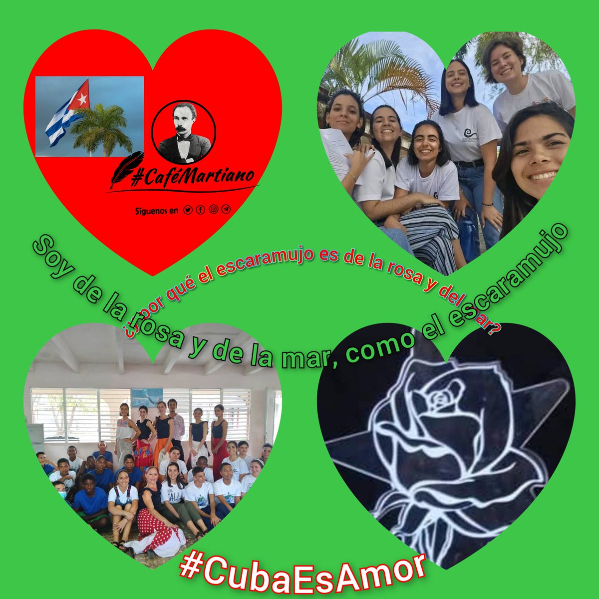 @cafemartiano @SalasCrece1010 @DiazCanelB @DrRobertoMOjeda @InesMChapman @TeresaBoue @EVilluendasC @agnes_becerra @DeZurdaTeam_ @DefendiendoCuba @mimovilespatria @ValoresTeam1 #UnidosXCuba 
#CubaVive
#MartíVive