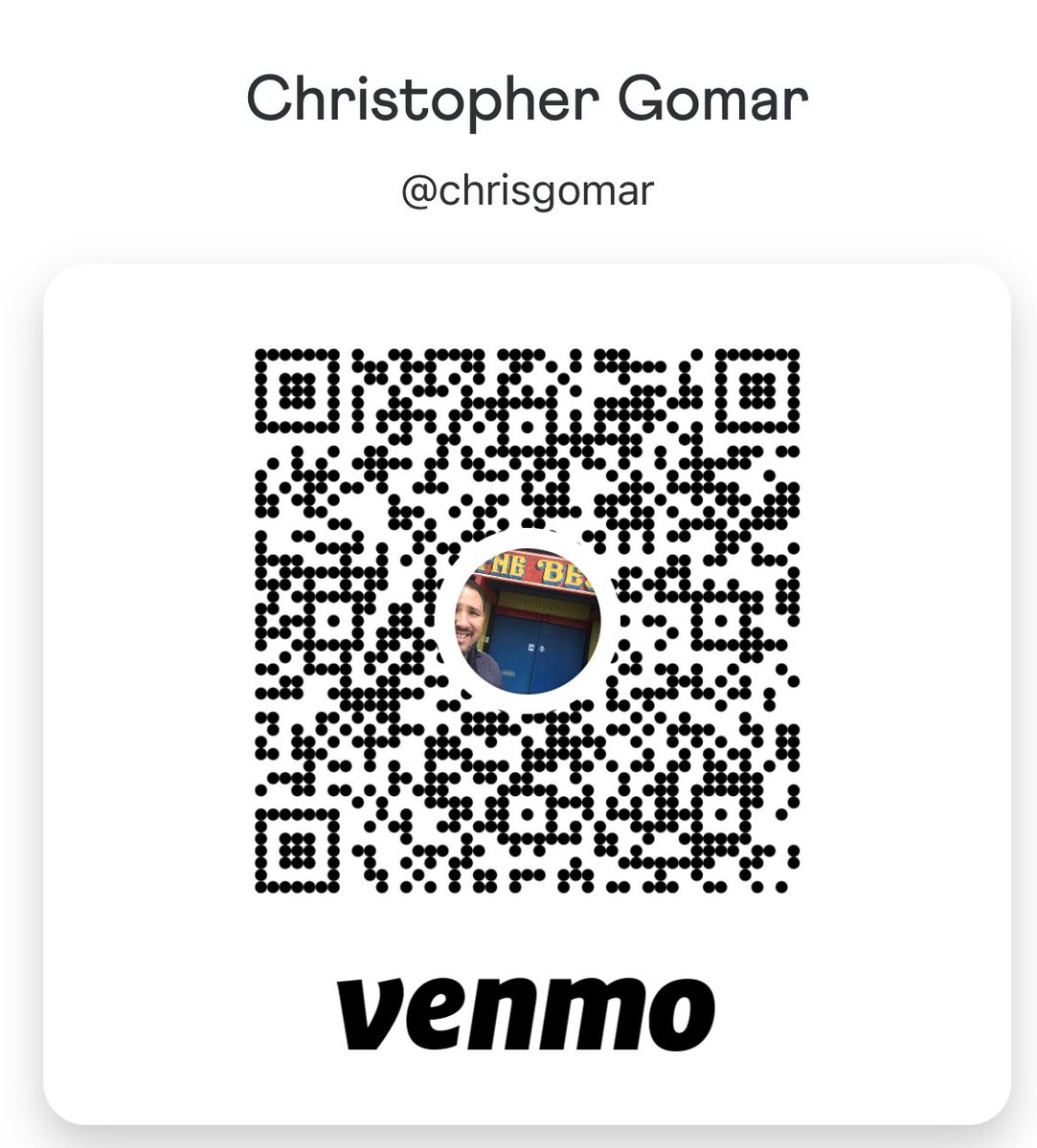 chrisgomar's tweet photo. @Venmo https://t.co/2G0uRMbpm3