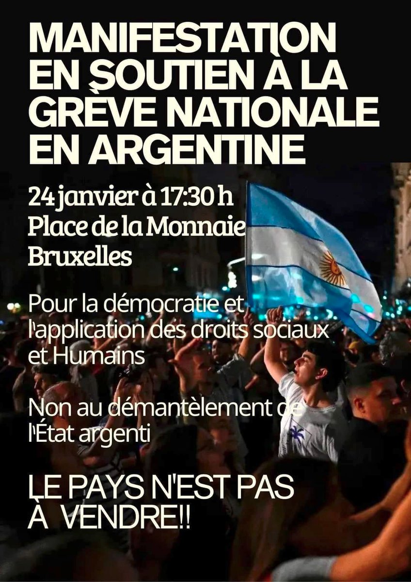 #GraciasParis #GraciasUruguay #GraciasBerlín #GraciasMadrid #GraciasBruselas Quienes el 24 estarán en sus calles en apoyo al paro general contra el DNU y la Ley Ómnibus