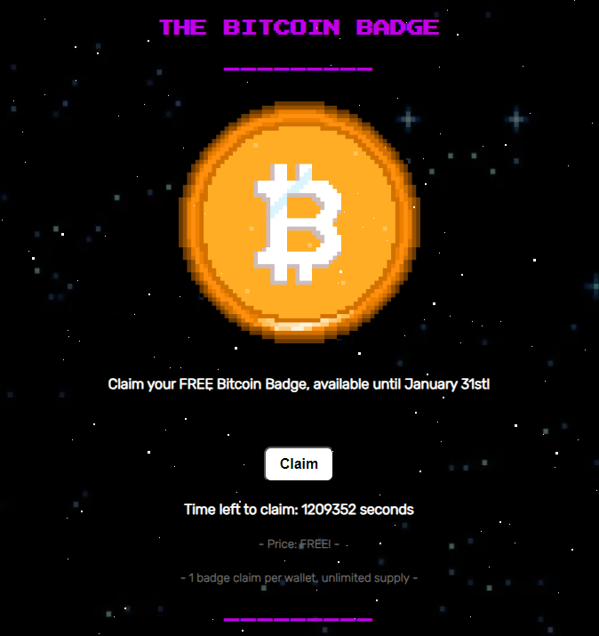 pixa_nft's tweet photo. The new PixaBadge is available to mint for 2 weeks! 🔥

Reminder this is completely free and is minted on polygon (low gas!) 

🪙THE BITCOIN BADGE 🪙

Mint yours here: https://t.co/cxevEud64H https://t.co/Pt4KCZPtVD