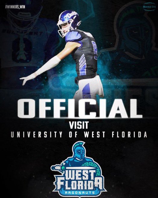 Excited to be heading down to @UWFFootball this weekend for a official visit . Thanks again @CoachWintrick and all the coaches for the invite ! @CoachKNobles @ssaulnier1 @CoachK_Conner @CoachCampUWF @Coach_TPhelps @CoachJ_Remsza