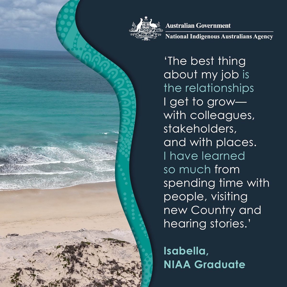 At the National Indigenous Australians Agency, our values reflect that people are at the heart of everything we do. Interested in the 2025 NIAA Graduate Program? spr.ly/6018rnEoy Work with purpose #ourAPS #APSgrads
