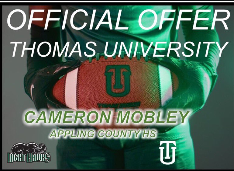 #AGTG After a great conversation with <a href="/coachseay/">Christopher Seay</a> I am Blessed to receive an offer from @NightHawksMFB <a href="/ZackGriffis/">Zack Griffis</a> <a href="/CoachMullis3/">Jordan Mullis</a> <a href="/ApplingRecruits/">Appling County Football Recruiting</a> <a href="/RecruitGeorgia/">Recruit Georgia</a>