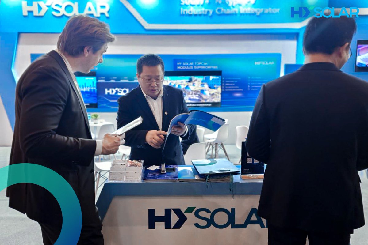 solar_hy's tweet photo. #InterSolution 2024 Day 1
🌞We are thrilled to introduce HY SOLAR high-efficiency HT module family to photovoltaic practitioners in #Belgium &amp; #EU ！

📢Booth NO.: Hall8-8543 HY SOLAR Stand

Today, the brilliantness will still goes on!!! Looking forward to seeing you here! https://t.co/vsEXp8ZSr0
