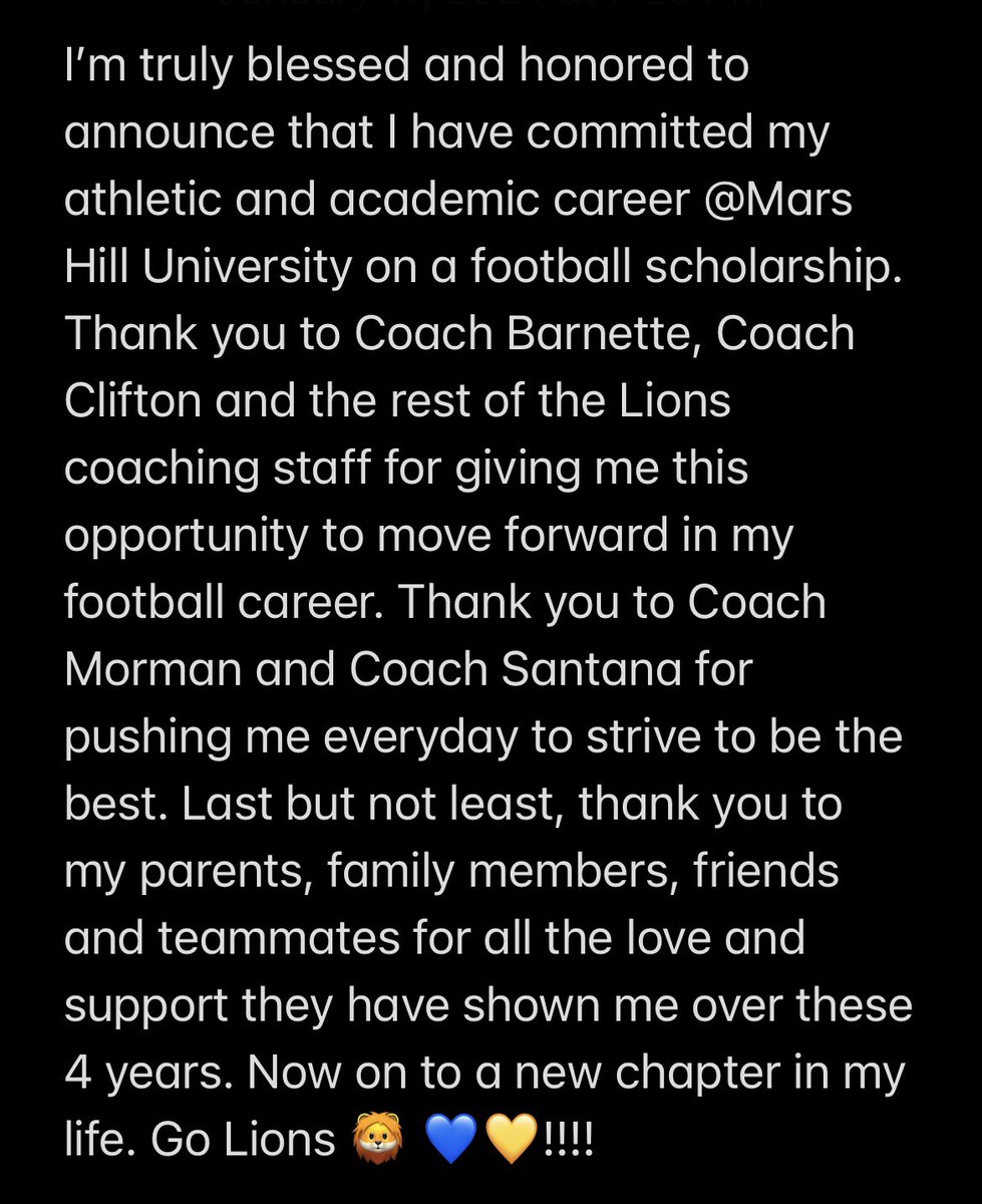 Qbdonovan10's tweet photo. Go MHU Lions 🦁💙💛!!!!
@KBHolyman @CoachTimClifton @CoachE_Morman @Coach_Santana @NCHSTROJANS https://t.co/PBeZtByAdt