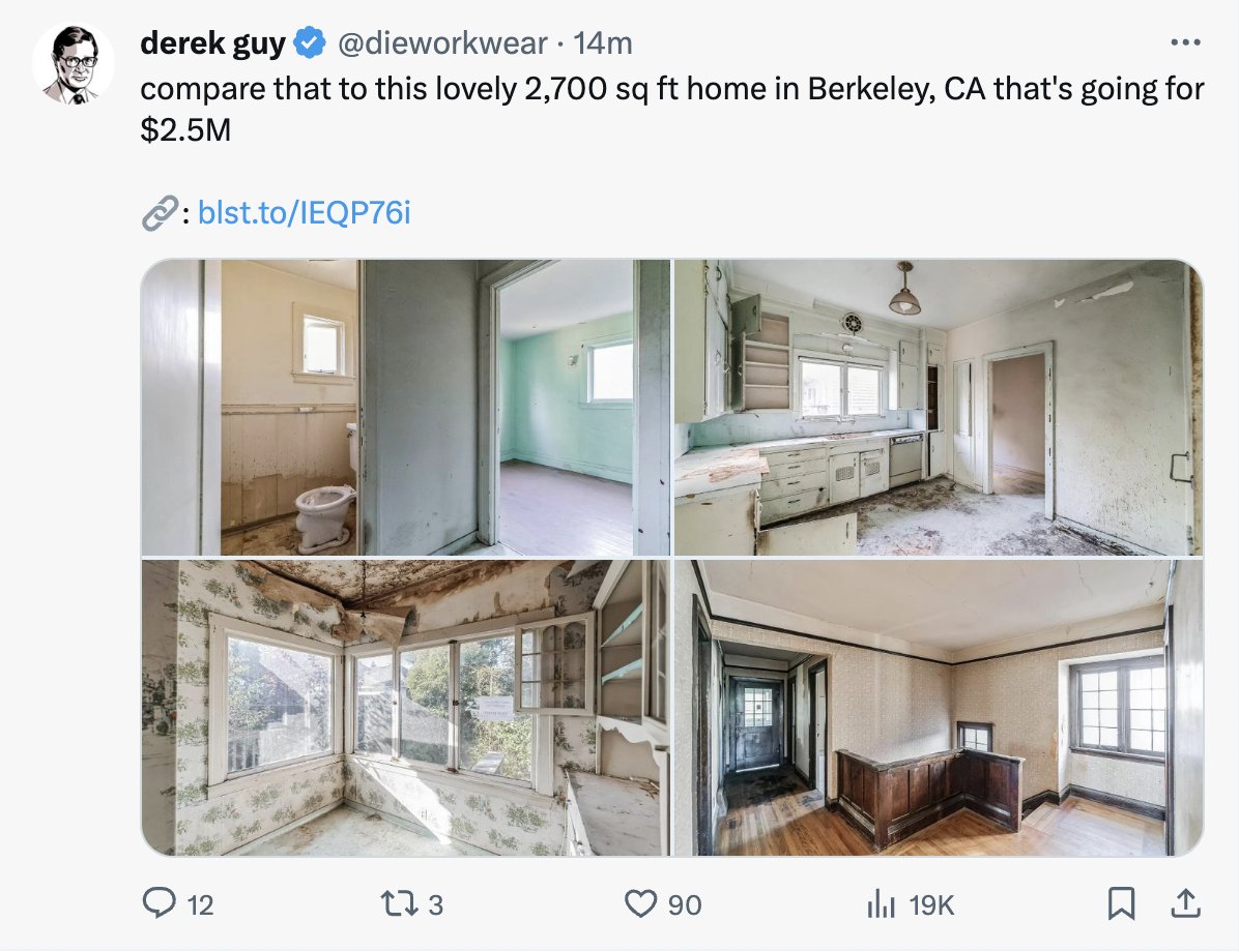 I'm teaching undergraduate urban and real estate economics this semester and I'm thinking I should devote an entire lecture to these two tweets