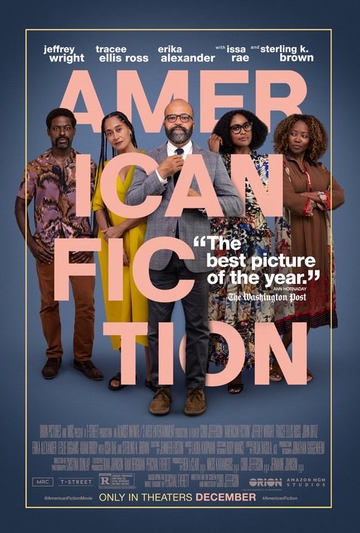 Finally saw the film AMERICAN FICTION. Not just, to me, best film of 2023, but one of the best films I have ever seen. Family, career, aging, mental health, race, and a main character who is a conflicted writer. SIMPLY BRILLIANT casting, directing, writing.