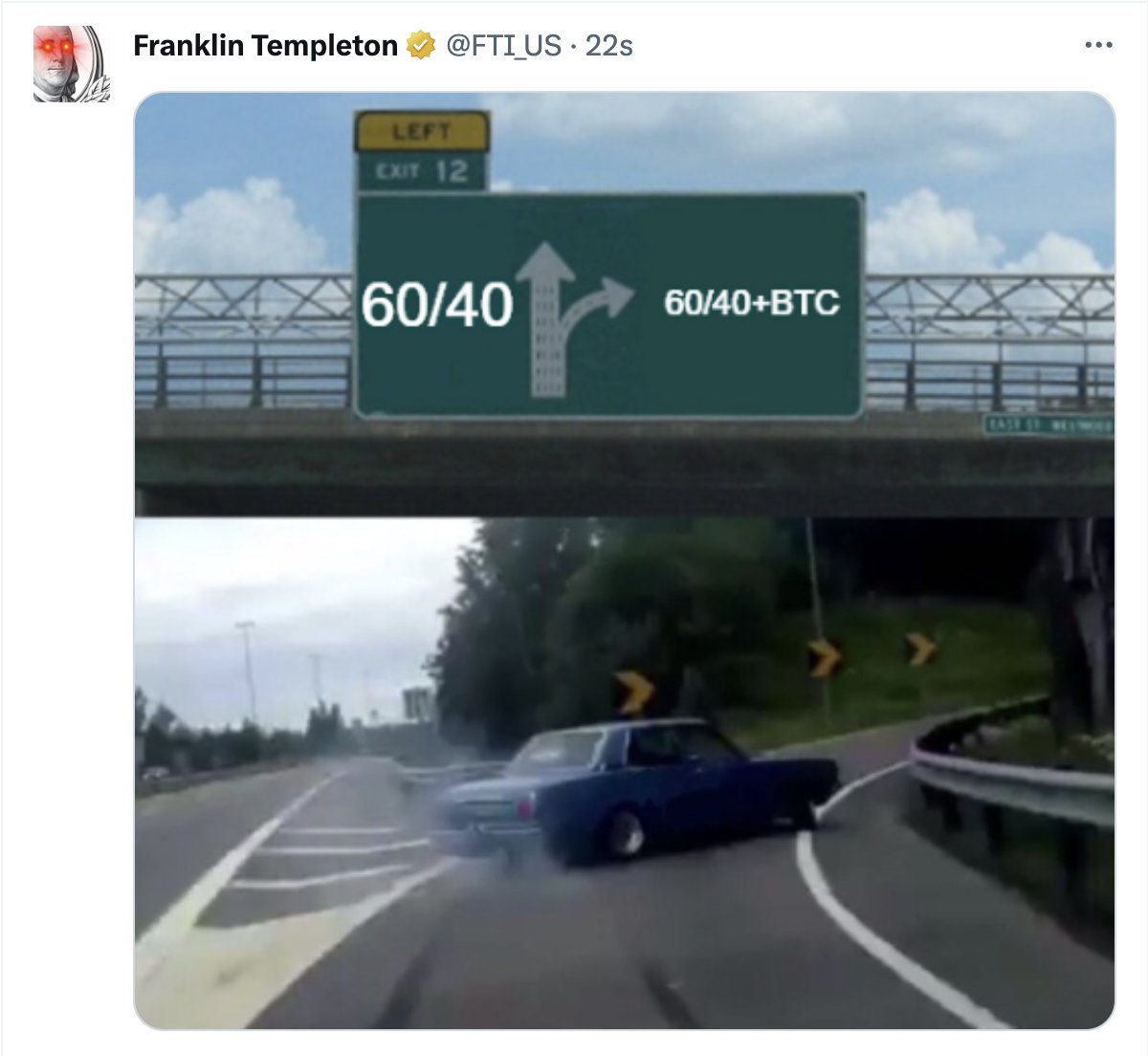 Trillion dollar asset managers are memeing about #Bitcoin 

This bull run is going to be different 🚀