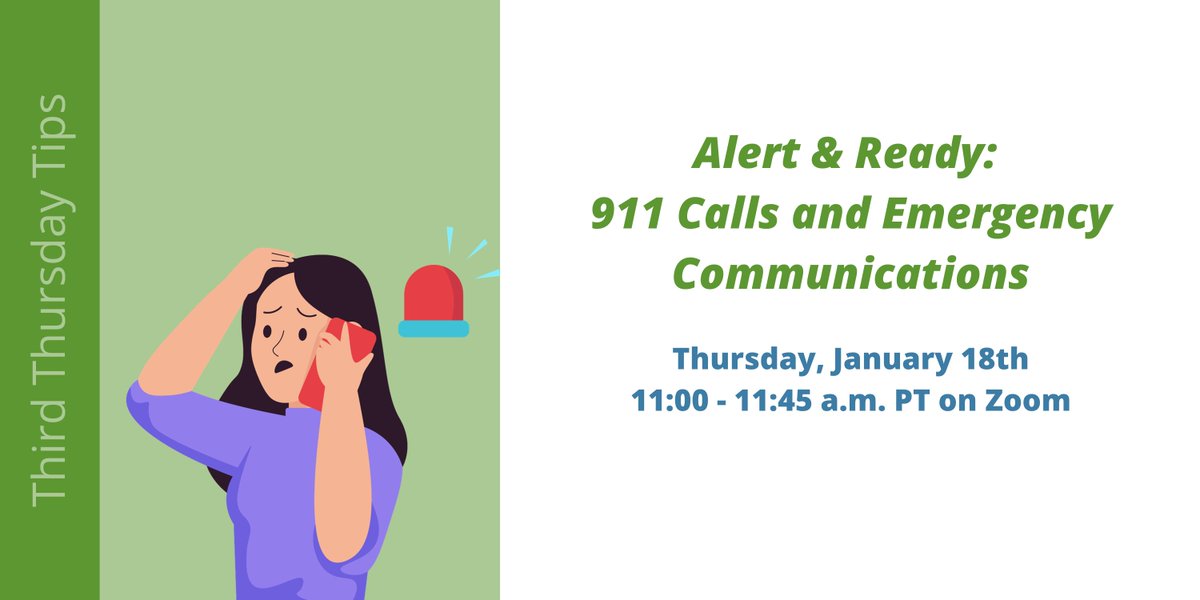 FEMARegion10's tweet photo. Join us tomorrow at 11 a.m. PT for our #ThirdThursdayTips on developing effective communication plans and the nuances of dialing 911.
Gain insights on 911 protocols, who to call for what emergencies, and mastering communication strategies.
💻Register: https://t.co/ptzgwZ4JXQ https://t.co/0vpcV215vK