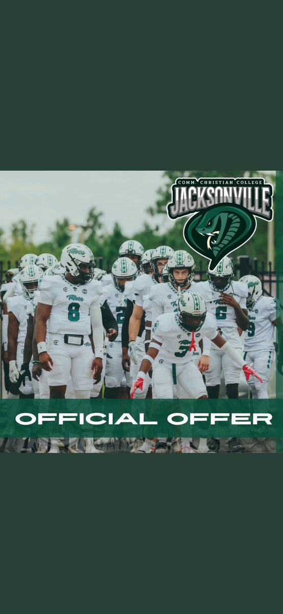 Blessed to receive my First official offer from @jaa_athletics 🙌🏾
<a href="/CoachJoeNieves/">Coach Joe Nieves</a> <a href="/CS904_/">Coach Cam</a> <a href="/ACHSRecruiting/">Atlantic Coast Football</a>