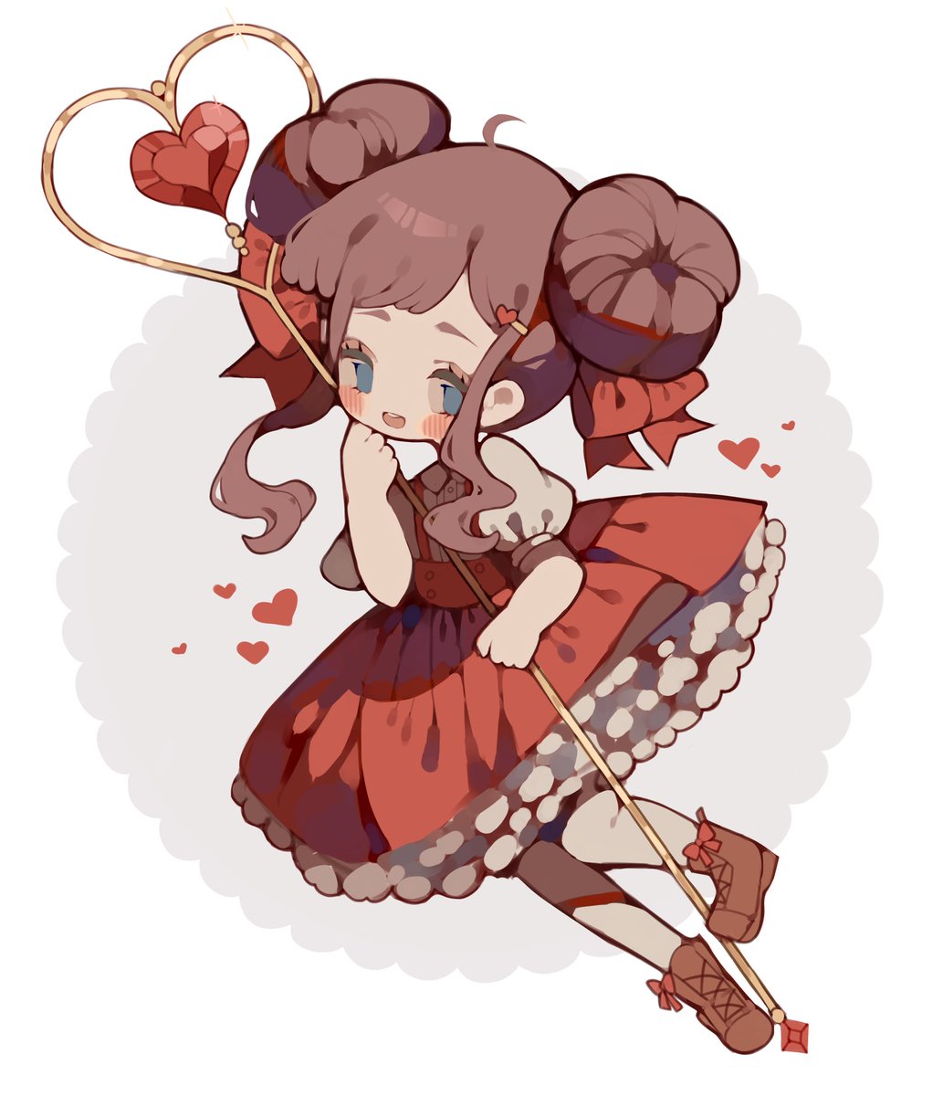 rosa (pokemon) 1girl solo double bun hair bun heart brown hair holding  illustration images
