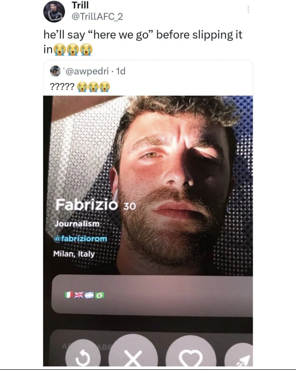 wassengineer67's tweet photo. Fabrizio feeling lonely 😭 https://t.co/o3iwFL6KTr