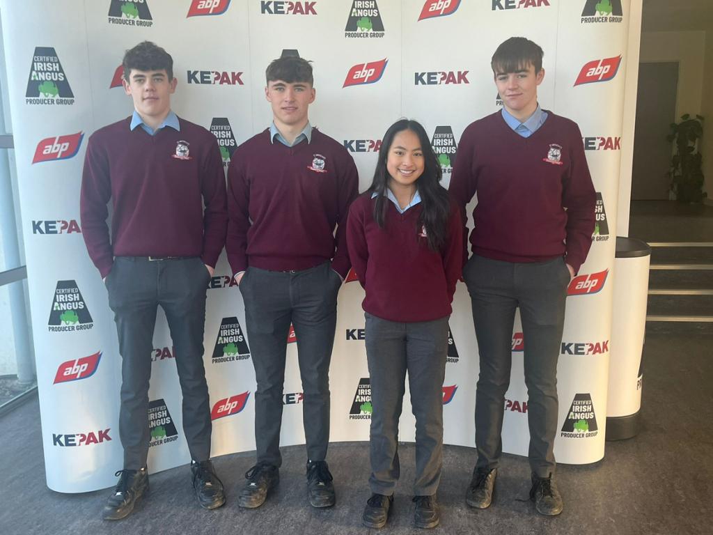 Best wishes to TY students Jack O’Meara, Joseph McLoughney, Moya Guinan and Ben Younge, who completed their interview for the ‘Certified Irish Angus Beef Competition’, in Portlaoise, today. Next week they will receive notice of possible progression to the next round.