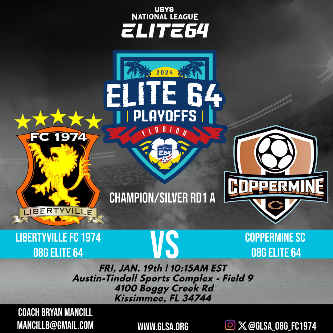 Heading down to Orlando FL area this weekend for the @NationalLeague E64 Playoffs. First match on Friday. Lets go! #weare74 #EarnYourPlace #EveryMomentCounts @FC1974GLSA @CoachBMancill @PrepSoccer @TopDrawerSoccer  @TheSoccerWire @SRUSA_Official @SSN_NCAASoccer @NcsaSoccer