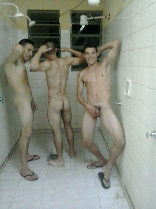 Latino Soldiers in the showers See More Hot Men: linktr.ee/justhotmen