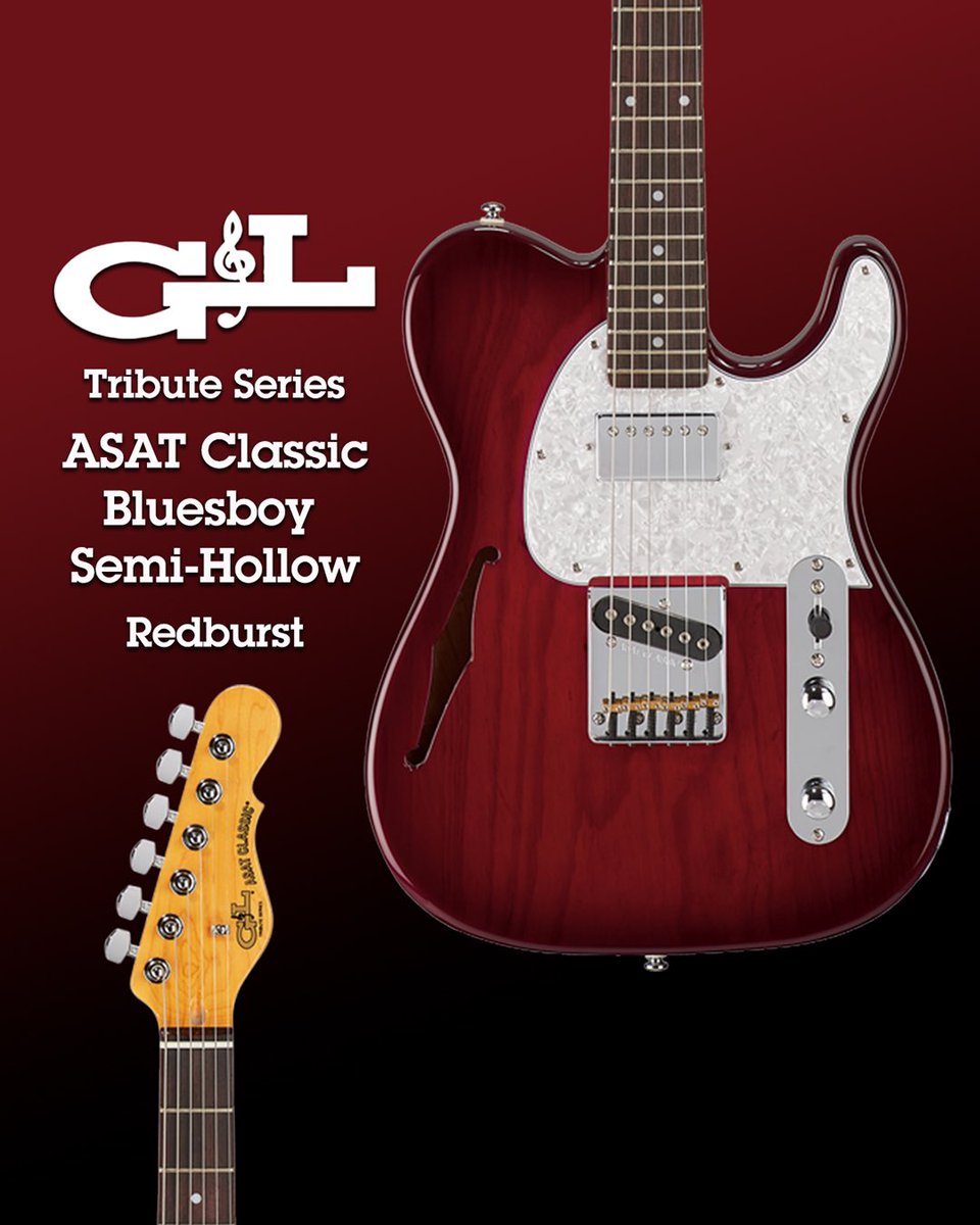 GandLGuitars's tweet photo. G&L Tribute Series ASAT Classic Bluesboy Semi-Hollow in Redburst over swamp ash top on poplar 💥
#glguitars #ASAT #ASATGuitar #ASATClassic #LeoFender #GandL #TributeSeries https://t.co/pkHv2i0AFi