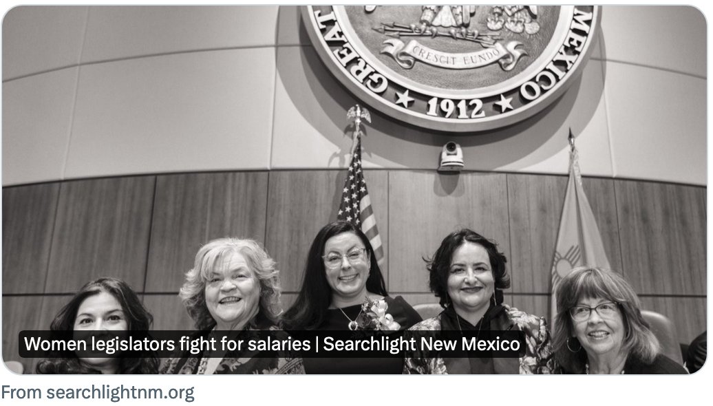 Like I said... Is This A Great State or What ?! (just look at all those powerhouse Dems: l to r Rep Kristina Ortez, Rep Susan Hererra, Sen Katy Duhigg, Rep Anjelica Rubio, Rep Joy Garrett...and lots more!) searchlightnm.org/women-legislat…