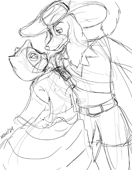 chiomomo1981's tweet photo. #Furrenero #sketch No. 12 #Aramis y #MiLady #Mosqueperros #versionromantica https://t.co/E5OSYWQKH4
