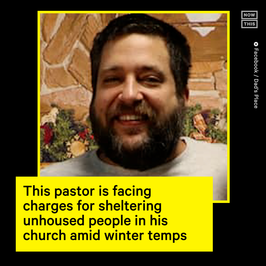 nowthisimpact's tweet image. Chris Avell, the pastor of Dad's Place in Bryan, Ohio, was arraigned in court on January 11 for charges related to building code violations after he kept his church open to provide warmth and shelter for unhoused individuals. He pleaded not guilty to the alleged violations.…