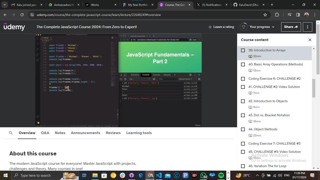 TheDavidKalu's tweet image. Day 17 of #30daysofcodechallenge
✅Arrays
📌Arrays are data structure
📌Its like a big container into which variables are stored and then reference them.
📌They are zero (0) based, which mean that the first element embedded in an array is the no. 0
👇👇👇