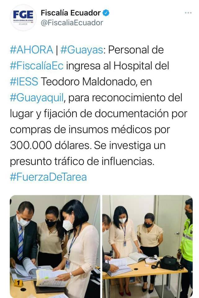 lahistoriaec's tweet photo. Enfrentó a las mafias hospitalarias. El asesinado fiscal de la Unidad Especializada contra la Delincuencia Organizada Transnacional, César Suárez, compartía en sus redes sociales publicaciones de las investigaciones que impulsaba en #Guayaquil. Como el caso #Actemra por delincuencia organizada que condenó a Noé Salcedo y Abraham Muñoz a 7 y 8 años de prisión. O los tres procesos por delitos como peculado perpetrados en el Hospital del @IESSec Teodoro Maldonado, que dejaron un perjuicio al Estado por USD 2.7 millones por compras con sobreprecios de insumos que nunca llegaron a bodegas. Así como el pago del USD 290.000 por servicios informáticos para el hospital @IESS_Ceibos que nunca se prestaron. Suárez buscaba a los autores intelectuales de la incursión terrorista a TC Televisión ocurrida el 9 de enero pasado y apenas ayer dijo en entrevista con @eluniversocom que no contaba con resguardo policial pese a que había interrogado a los 13 detenidos.