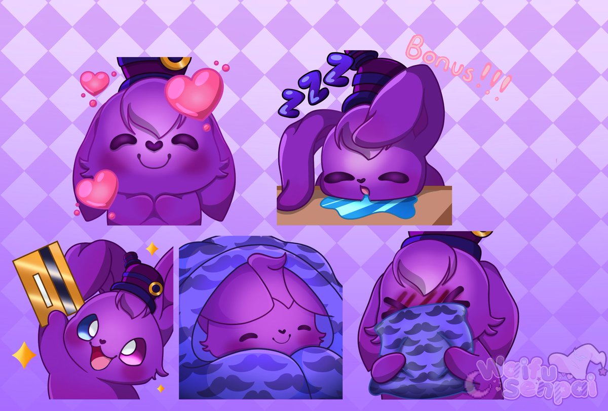 Forgot to post these cute emotes for @lochemvr comm’d @_ZombieCowTTV 💜