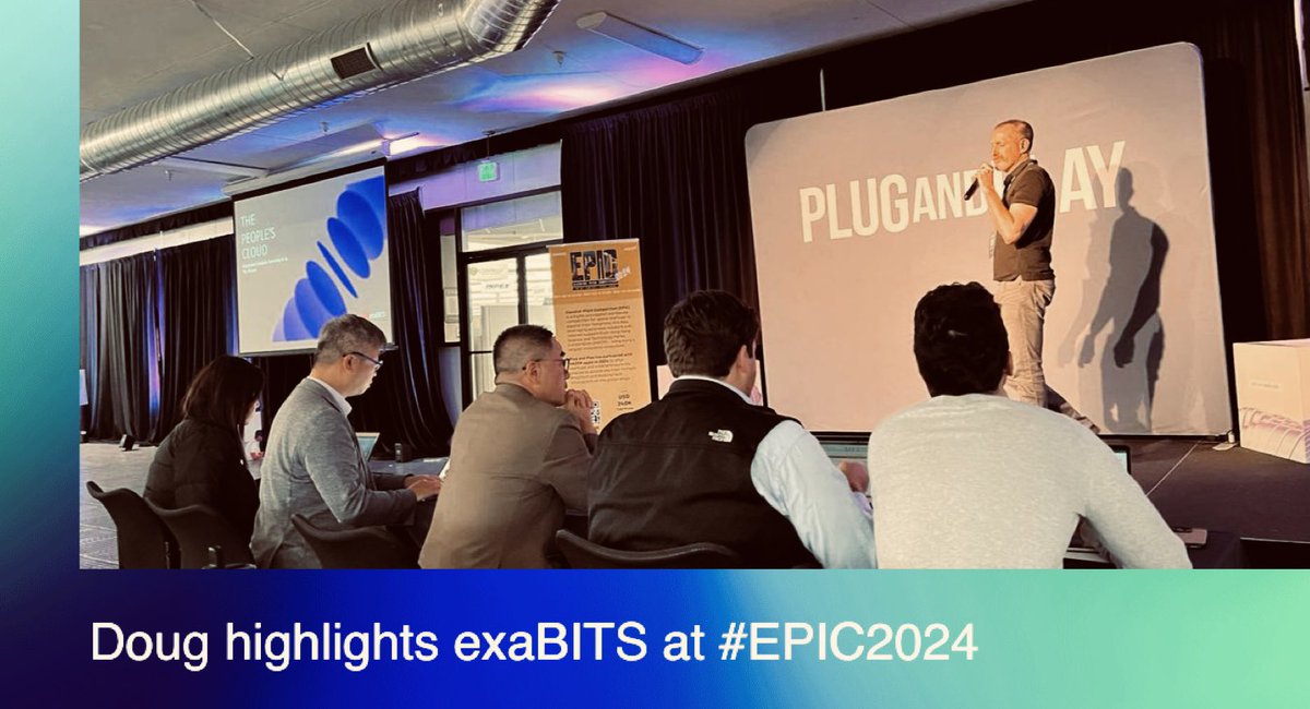 📣 Just in! @dougkeeneypdx took the centerstage for an impressive presentation of #exaBITS in #EPIC2024 at the Plug and Play Center in Silicon Valley.