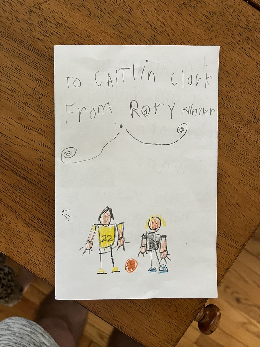 KKlinner's tweet image. Twitter Fam, my 6 year old daughter loves @CaitlinClark22 and wrote her a letter. Does anyone know where to send fan mail? I have never done this before. @TheIowaHawkeyes @IowaWBB #RoleModel #GoHawks #Fan