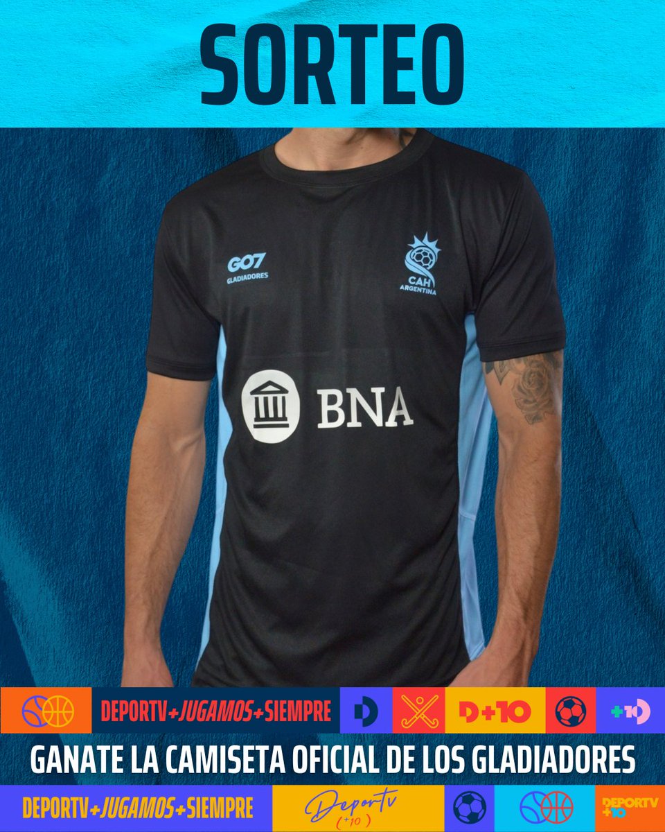¡HAY SORTEO! 🤞 Juegan Los Gladiadores y vos podés tener tu premio.

👕 Seguinos, retuiteá esta foto y escribí con el hashtag #HANDBALLenDEPORTV para llevarte la camiseta oficial de Argentina cortesía de <a href="/GO7ok/">GO7</a>.  

¡Dale, se va al final del partido!