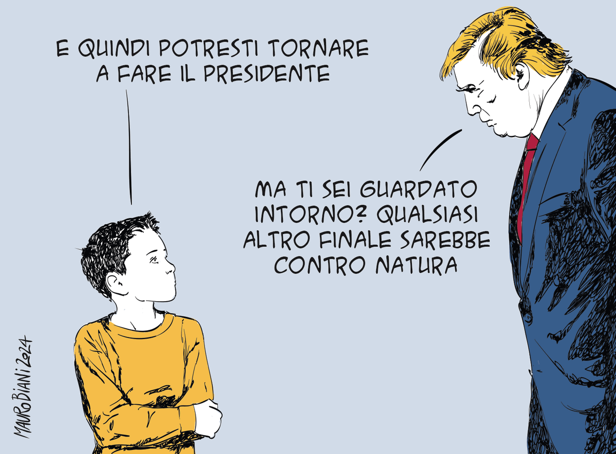 nonsonpago1's tweet photo. "E quindi potresti tornare a fare il #presidente"
"Ma ti sei guardato intorno?
Qualsiasi altro finale sarebbe #contronatura"
FantasticoMauro...😓👏
#Biani !❣️
I formidabili #bambini di Biani e la conquista dei #caucus in #Iowa 😱
#Trump
#IowaCaucus2024
@maurobiani
@repubblica https://t.co/4SKgLRdzfy