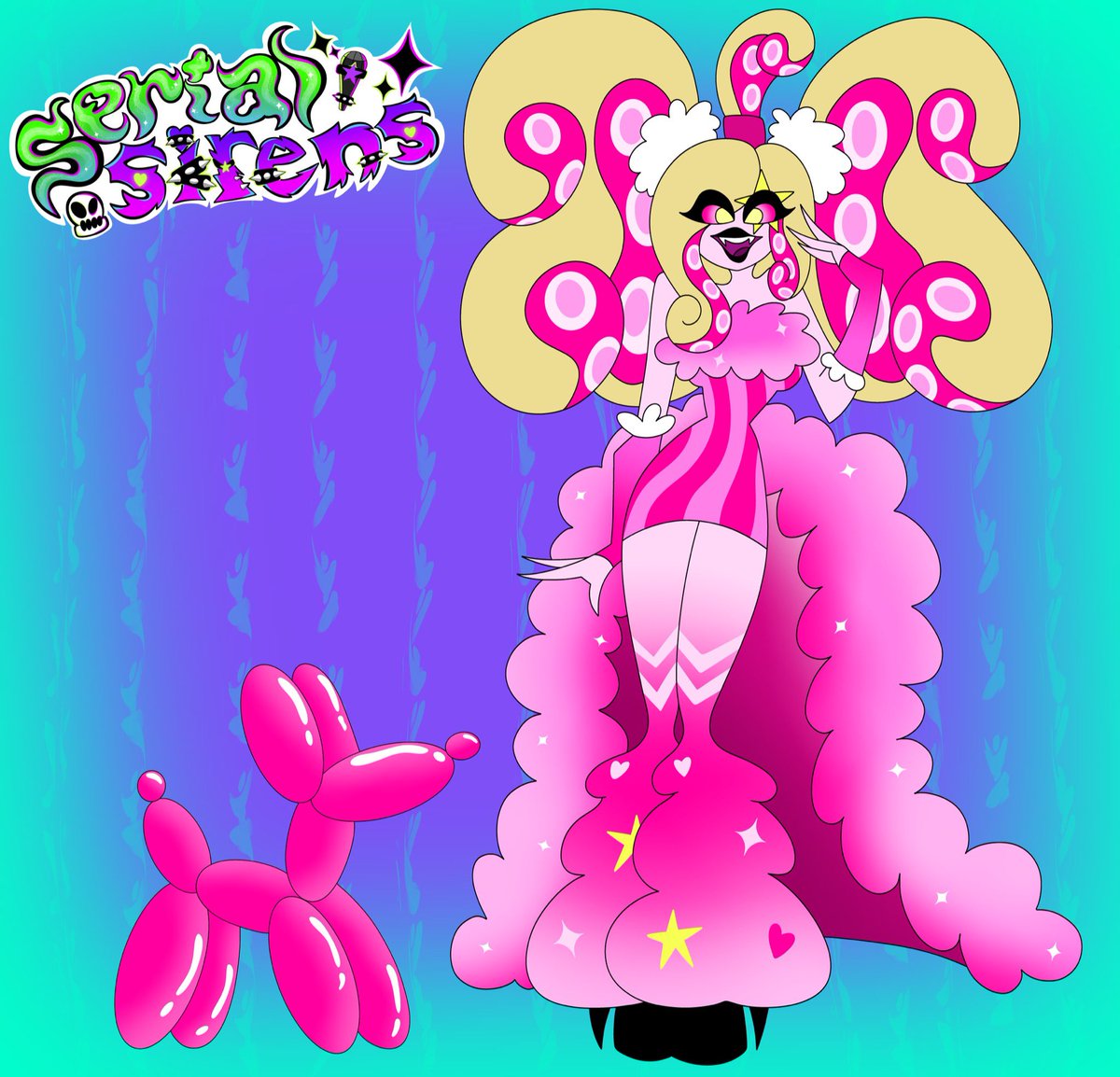 ✨FUN FACT✨
Serial Siren Edition😈💚🎤

Huney Suckles design changed a LOT!💖✨This was her first design before I changed it AGAIN to what is now the slutty superstar🤭💖