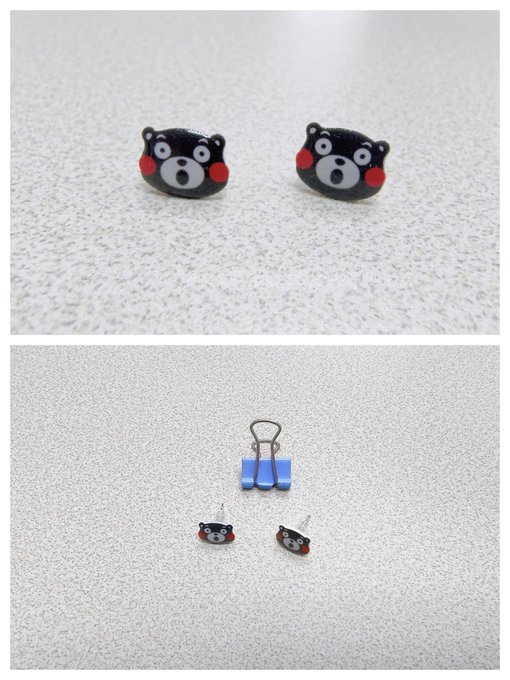 おはようございます！ タイトル： ①くまモンピアス(プラスチック熱