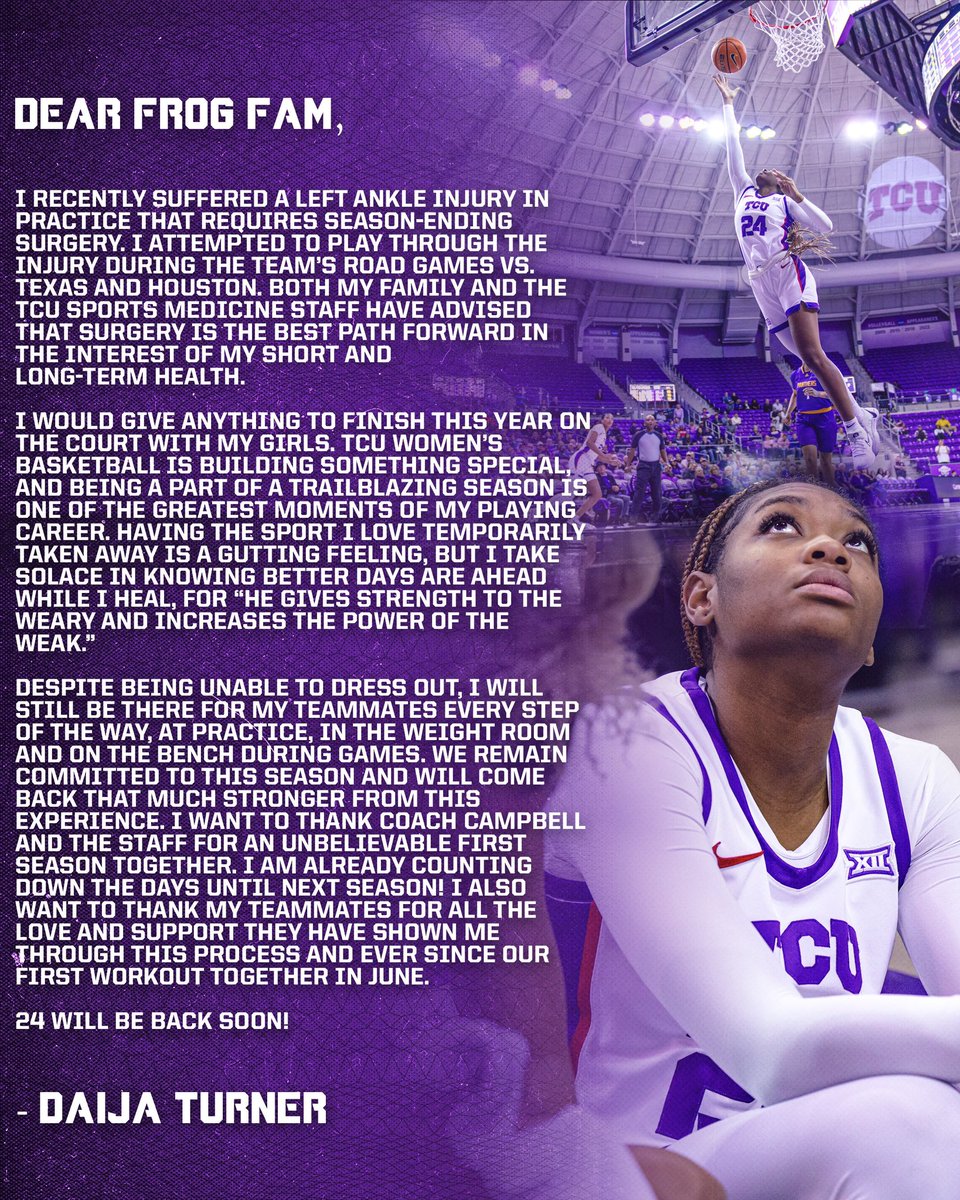 Strong arms DaiJa, we love you 🙏 #GoFrogs