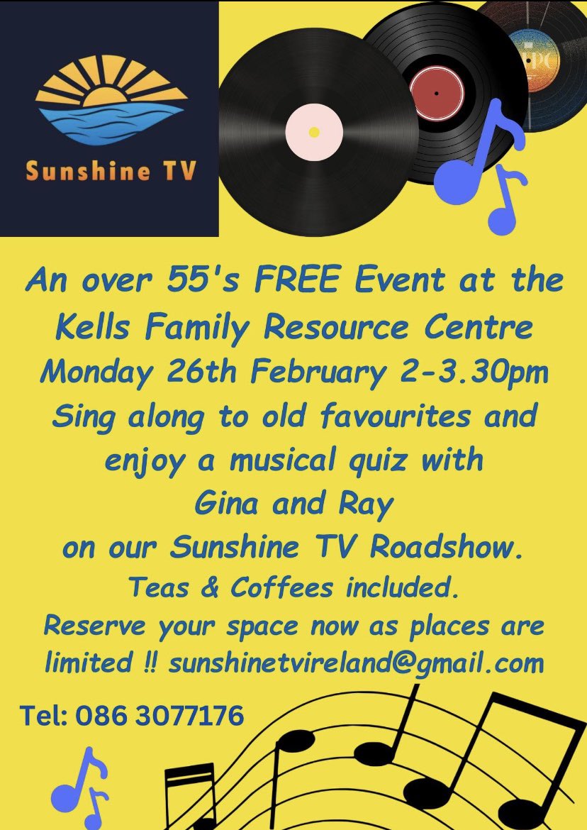 SunshineTVIrl's tweet photo. #kells #meath #mullagh #athboy #moynalty @ALONE_IRELAND @NursingHomesIre @alzheimersocirl @EngagingDemIrl @acorn_nation @FriendsElderly @AgeFriendlyIrl https://t.co/y9mnZAOf4K
